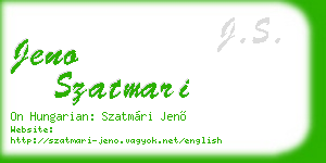 jeno szatmari business card